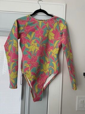 Jolyn Floral Long Sleeve One-Piece Surf Suit